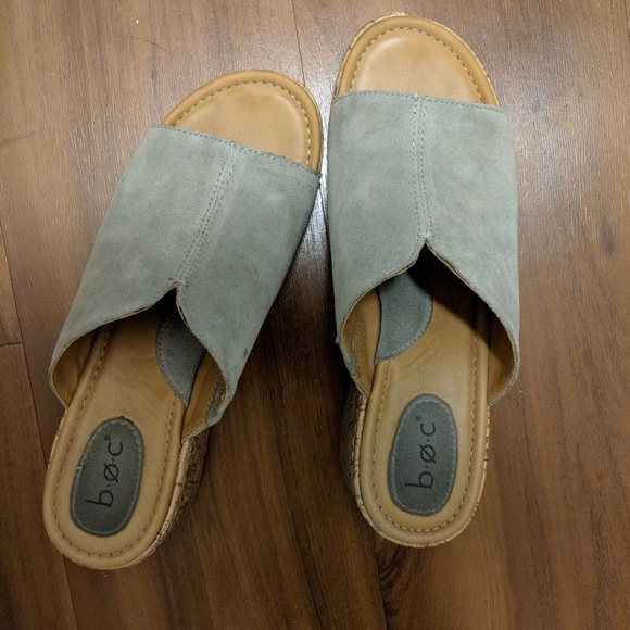 boc Shoes - SOLD B.O.C. grey suede wedges